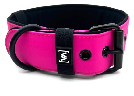 VITOMALIA® HydroTex 3cm Breites Halsband für kleine Hunde, Wasserabweisendes Hundehalsband mit Komfort-Innenfütterung, Strapazierfähig & Langlebig - Für Aktive Hund (3cm/M = 40cm-50cm, Pink)