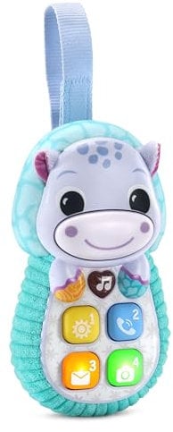 VTech Baby Hello Hippo Phone, Baby Toy Phone with Squishy Buttons, Numbers, Colours & First Words, Textures for Sensory Play, Gift for babies 3, 6, 9, 12, 18 months +, English version