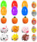 6 Stück Gefüllte Ostereier mit Spielzeugautos,3Pcs Anti Stress Bälle Kaninchen,5 Ostereier Stressball,Antistressball Erwachsene Kinder,Ostergeschenke Kinder für Klassenzimmer, Füllungen, Party