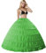 Damen 6 Reifrock Brautkleid Lang Petticoat A-Linie Unterrock Rockabilly Barock Kleid Unterröcke Krinoline 6 Ringe mit Rüschen fur Hochzeit Karneval Halloween Ball Prom(Grün)