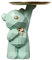BLOOOK Statue Skulptur,Bär Figur Dekorative Tablett,Bären Skulpturen mit Dekotablett,Teddy Bär Deko Figuren Schlüsselschale,Dekoschale für Dessert Kosmetik Schmuck Kerzen (Hellgrün (A))