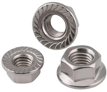 5/10 Uds M8x1.0 M10x1.0 M10x1.25 M12x1.25 M12x1.5 cabeza hexagonal de rosca fina dentada Spinl5/10 Uds ck tuerca con reborde tuerca de seguridad (Size : M10x1.25 5pcs)