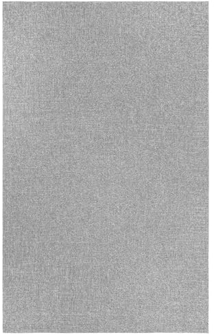 TESSO LIVING In- & Outdoor Teppich – 80 x 150 cm Silber – Wetterfest & rutschfest, UV-beständiger Kurzflorteppich – Ideal für Balkon, Terrasse, Küche & Camping