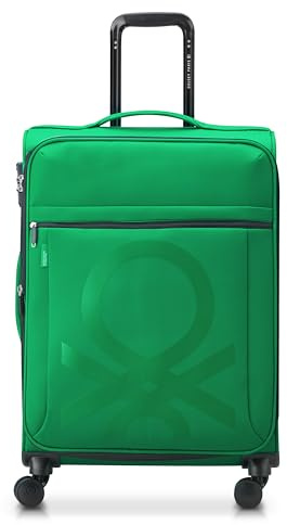 United Colors of Benetton Erweiterbares Softside-Gepäckstück mit Spinnrollen, Grün, Carry-On 19 Inch, Erweiterbares Softside-Gepäckstück mit Spinnrollen