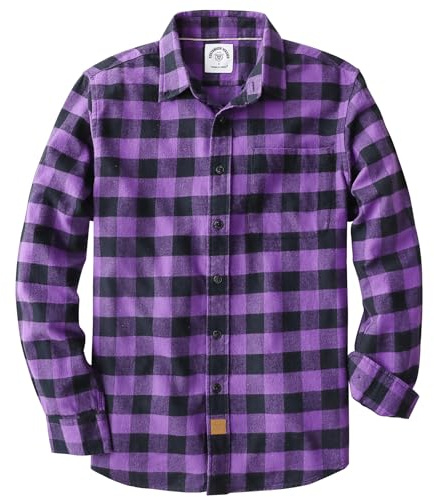 Dubinik® 6 oz Camicia Uomo Flanella 100% Cotone Quadri Invernale Leggera con Taschino Morbida Comoda