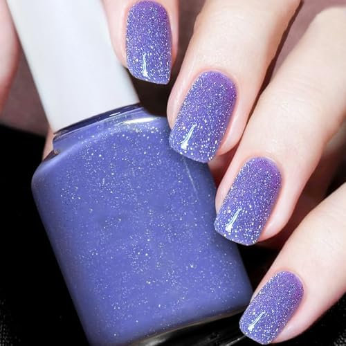 Glitter Nail Polish, glitter Nail Varnish, Quick Dry & Long Lasting nail polish, Nude Nail No UV Lamp Curing, Chip Resistant, Non-Toxic, Quick Drying, At Home & Salon Manicure (7#Purple)