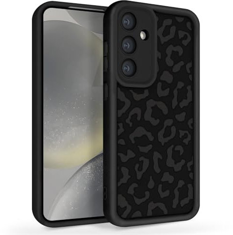 Newseego für Samsung Galaxy S24 Plus Hülle, Süßes Leopardenmuster Flexibel TPU S24+ Handyhülle Stoßfest Fallschutz Anti-Kratz Ästhetisch Niedlich Schutzhülle für Samsung S24 Plus Schwarz
