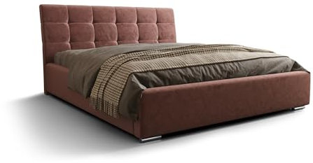 Verona Idee Polsterbett Luka mit Lattenrost Metallrahmen Bettkasten 180x200 Rosa