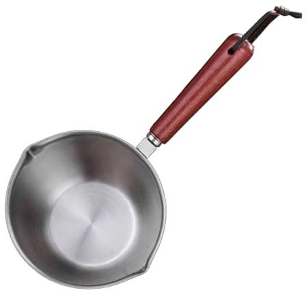Milk Pot, 304 Stainless Steel Mini Soup Pot Mini Pot Butter Warmer 200ml Mini Oil Pot Small Saucepan with Dual Spouts for Milk Sauce Chocolate Butter Coffee