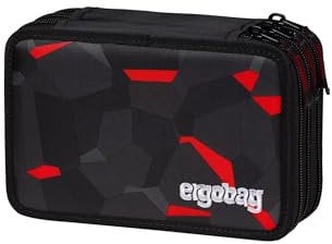 ergobag Maxi Mäppchen Set 40-Teilig, Lyra Bunt- und Filzstifte, Kleingeld Fach, Lineal, Schere TaekBärdo - Grau