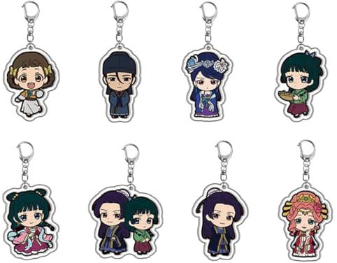 JUSONGKWCP 8 Pcs Tagebücher Apothekerin Schlüsselanhänger Anime Figur Mamao Cosplay Zubehör Apothecary Maomao Diaries Acryl Anhänger Set