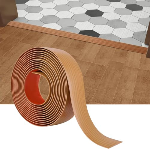 300 cm x 4 cm Tira de transición para suelos,Tira divisoria para suelos adhesiva,Tira de transición para suelos de vinilo autoadhesiva,Tira divisoria plana para suelos para unir huecos en el suelo