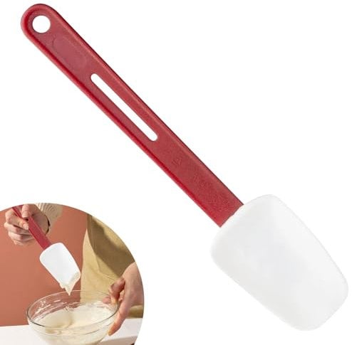 Silicone Spatula Spoon for Cooking, High Heat Resistant Scraper Spoon Rubber Spatula Non-Stick Cookware Compatible, Dishwasher Safe 10in/26cm,Red