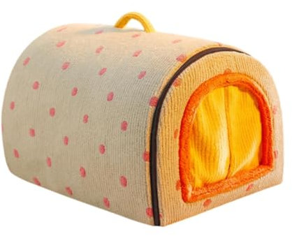 Dualoai Indoor Pet House Dog House Portable Handle Snooze Soft Enclosed Warm Bed House with Door Curtain for Dog Pomeranian Poodle, blue