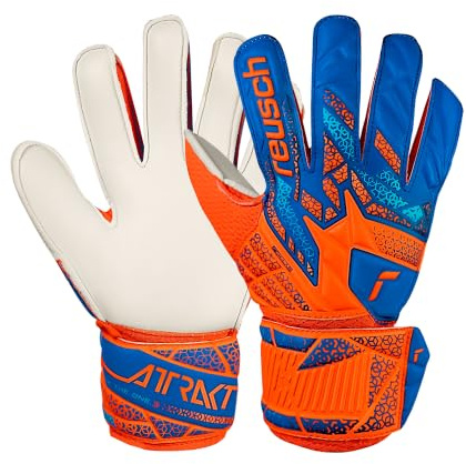 Reusch Torwarthandschuhe Kinder | robuster Grip & optimale Passform | für Training & Spiel, für Kunstrasen, Naturrasen & Hartplatz, für Nachwuchs-Torhüter, Größe 3-8, Attrakt Solid Junior