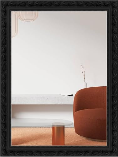 nielsen HOME Wandspiegel, 50 x 70 cm, Holz, Schwarz, Spiegel für alle Wohnbereiche, Hoch- & Querformat, anpassbare Aufhänger, Francesca
