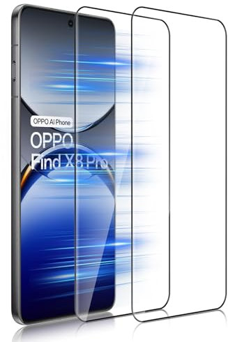 HidWee Compatible con OPPO Find X8 Pro Protector de Pantalla, 2 Piezas Cristal Templado [3D Cubierta de Pegamento Completo], Anti-caída 9H Dureza HD Vidrio Templado