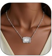 Locrccl Gürtelschnalle, Initialen-Halsketten für Damen, 14 Karat vergoldet, geprägte Gürtelschnalle, Halskette mit Anfangsbuchstaben A-Z, personalisierbar, Rodeo-Western-Schmuckzubehör, adjustable