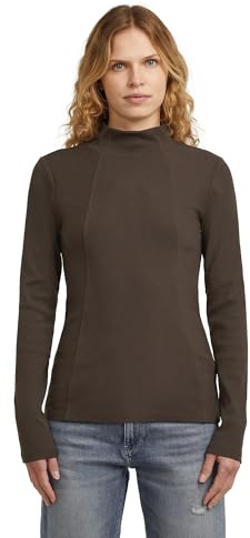 G-STAR Damen A line Slim Rib Mock t ls wmn