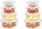 Innoteck 4pc Round Glass Storage Container Set with Snap Lock Lids - Watertight & Airtight Lids - Heat & Cold Resistant Glass - Microwave, Oven, Freeze & Dishwasher Safe - for Meal Prep, Pack of 2