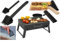 Super Kit de Mini Barbacoa Portátil Parrilla de Carbón Cepillo Rascador Estera Antiadherente Todo lo que Necesitas para Asar Donde Quieras Pack Completo Compacta Plegable Ideal para Viajes