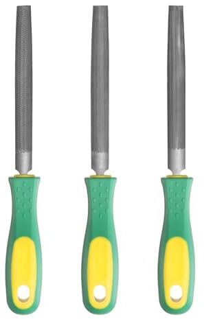 QUARKZMAN 3Pz Lima Mezzo Tondo Doppio Taglio Bastard/Medium/Fine Grigio | Acciaio Alto Carbonio T12, Per Affilatura Metallo Legno Strumenti, Dente Medio Tagliente, Con Manico PP