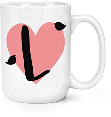 Letter L Heart Alphabet 15oz Large Mug Cup
