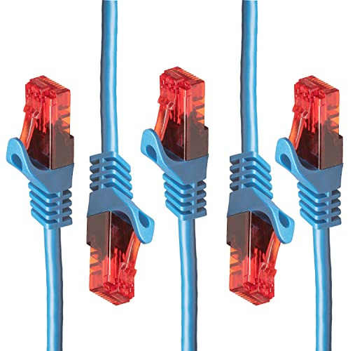 BIGtec LAN Kabel 0,75m Netzwerkkabel Patchkabel blau RJ45 >> 5 Stück << | Gigabit Ethernet Kabel Netzwerk Switch Gaming PC kompatibel PS5 CAT7 CAT6