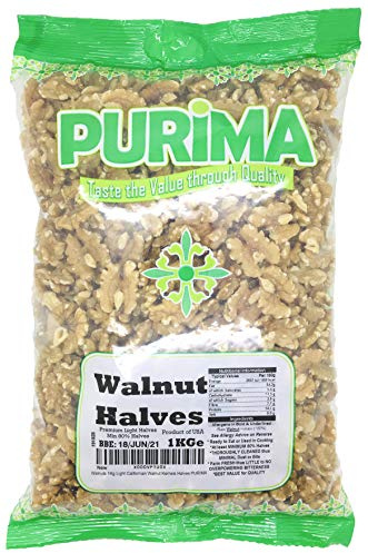 Walnuts Fresh Extra Light Natural Whole Large Premium Californian Raw Walnut Halves USA PURIMA (1kg BULK Packaging)