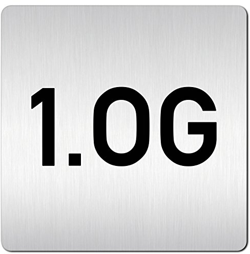 Türschilder24 XXL Türschild • 125 x 125 mm • Etagenschild/Geschoss- Hinweisschild • (A: Mit doppelseitig klebenden Montagestreifen, 1.OG)
