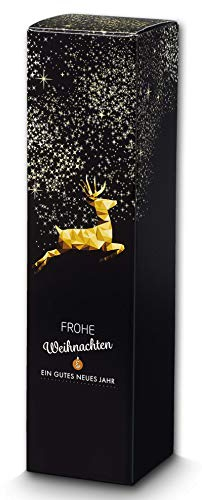 10 Stück/Set. Wein Flaschen Geschenkkarton 1er Schwarz & Gold zu Weihnachten