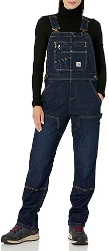 Carhartt Damen Denim Double Front Bib Overalls Arbeitsschutzanzug, Midnight Sky, Medium