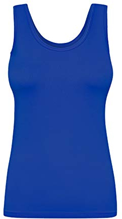 Assoluta Damen Sport Tank Top Shirt in neon Farben grün orange pink gelb (Königsblau, L)