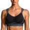 SYROKAN Women's Comfort Sports Bra High Impact for Large Breasts Wireless Stretch Support Bounce Control Black/Grey-1 38E