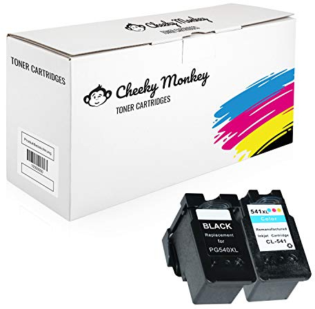 Cheeky Monkey Multipack 2X Tintenpatronen kompatibel mit Canon Pixma MG4250 MG3650 MG3550 MG2250 MG3250 MG3650S MX475 MX395 MX535 MX375 MX525 TS5151 5222B005 5226B005 PG540 CL541 MIT CHIP