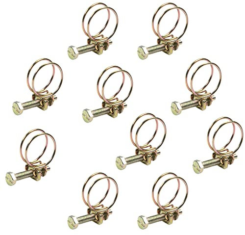 MroMax Lot de 10 colliers de serrage à double fil pour pompe de bassin Diamètre intérieur 25 mm