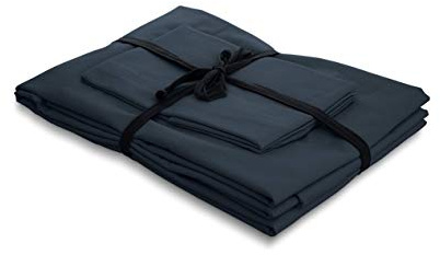 jilda-tex Ocean Safe Uni Bio-Perkal-Bettwäsche Color 100% Bio-Baumwolle 100% recyclebar abbaubar (Nachtblau, 160 x 210 cm)