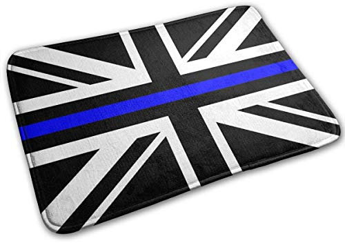 Hdadwy Union Jack dünne Blaue Linie rutschfeste Fußmatte Badematte Teppich Teppich Dekoration (15,75 x 23,62 Zoll)