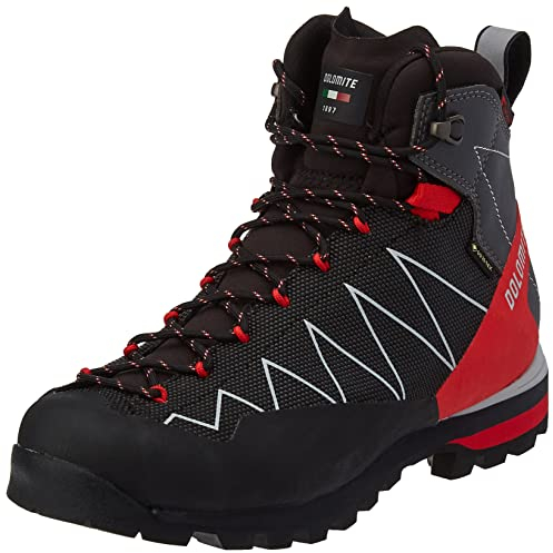 Dolomite Bota CRODAROSSA PRO GTX 2.0, Stivali da Escursionismo Alti Unisex-Adulto, Nero, Rosso (Fiery Red), 44 EU