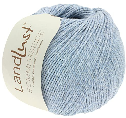 LANA GROSSA Landlust Sommerseide | Feines & leichtes Baumwoll-Seidengarn | Handstrickgarn aus 50% Seide & 50% Baumwolle | 50g Wolle zum Stricken & Häkeln | 170m Garn FB 27