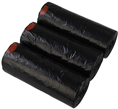Ortodayes 10L Noir Sac Poubelle la Cuisine, Sacs Poubelle avec Cordon, 108 Sacs