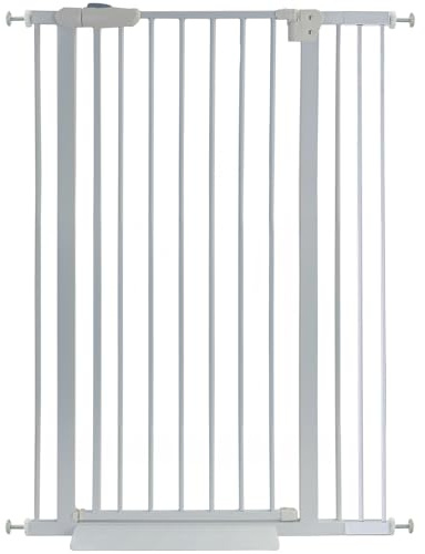 Absperrgitter Treppenschutzgitter Metall weiß + Rampe 83-96cm 120cm hoch