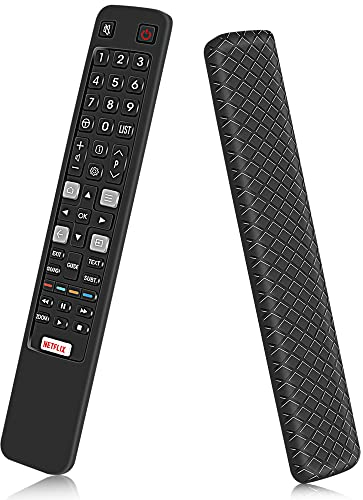 Custodia in Silicone Compatibile con TCL RCA RC802N ARC802N YUI2 YUI1 YLI2 Nuovo Telecomando Sostitutivo Guscio per TCL Thomson 4K UHD smart TV Telecomando Protettiva Cover Cassa Copertura (Nero)