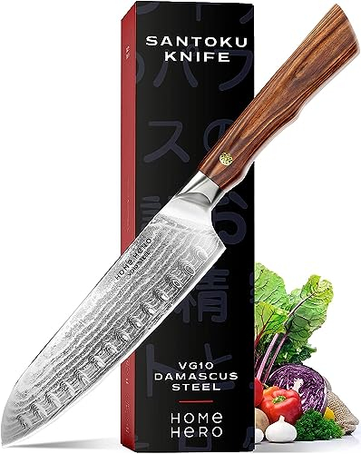 Home Hero Cuchillos de Cocina Inox - Cuchillos Cocina Profesional (1 pezzi Japonés Cuchillo Santoku)