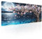 Grand tapis de souris pour gaming motif sakura fleurs de cerisier, magnolia, océan, lune, nuit, avec dos antidérapant en caoutchouc et bords cousus, taille XL, 80 x 30 cm