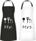 ETLEE Mr & Mrs Küchen schürze, Kochschürze mit verstellbarem Nackenbügel und 2 Taschen, können für Grillabende von Männern und Frauen im Garten verwendet werden