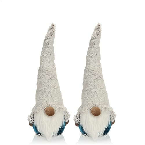 com-four® 2X Premium Weihnachts-Wichtel für die Weihnachtsdeko - skandinavische Figur als Dekoartikel - schwedischer Gnom-Aufsteller als Tischdeko - Sammlerfigur - Santa Claus mit Styroporkörper