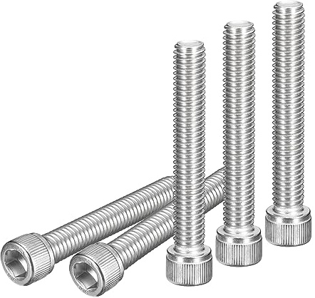 DTGN 3/8-16x2-1/2 Tornillo de Cabeza Hexagonal - Paquete de 10 - para Sujetar Muebles - Rosca Completa - Tornillos de Acero Inoxidable 304 con Cabeza Hexagonal - Plateado