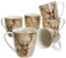 Ritzenhoff & Breker 6er Set Luis braun Kaffeebecher mit Henkel I 320 ml I 6 Personen I Porzellan-Tassen mit Hirsch-Dekor für Heißgetränke wie Tee, Kakao, Kaffee & Co. I Tea-Cup mit Holz-Optik, Mug