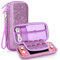 innoAura Switch Lite Tasche, 14 in 1 Switch Lite Zubehörset mit Switch Lite Tragetasche Lila, Switch Lite Hülle, Switch Lite Bildschirmschutz, Switch Lite Case Aufbewahrung (Pailletten Lila)